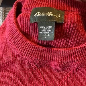 Eddie Bauer Men's Burgundy Crewneck Sweater